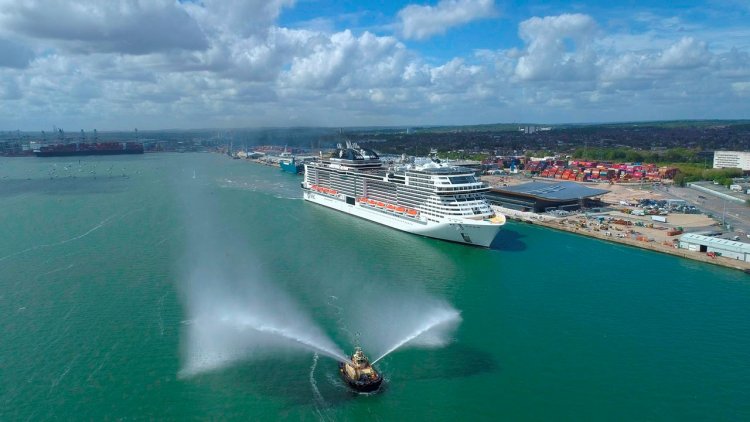 MSC Virtuosa arrives in Southampton, ready to restart cruising in UK