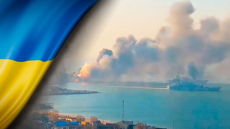 Russian warship destroyed in occupied port of Berdyansk. VIDEO