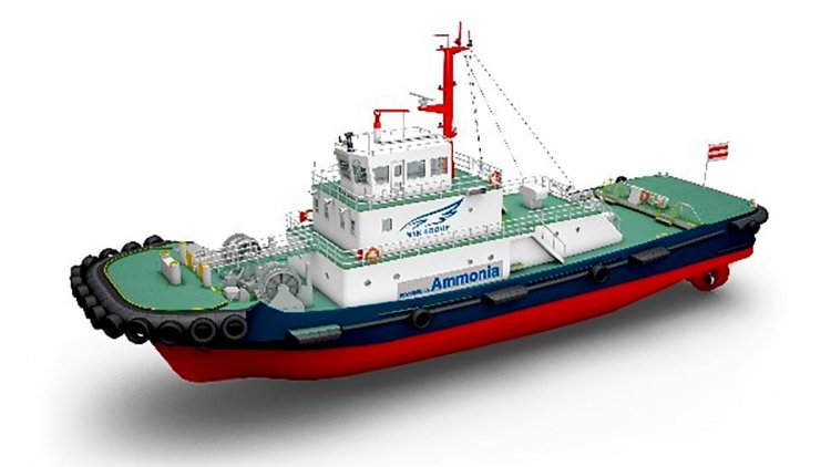 Ammonia-fueled tugboat obtains AiP from ClassNK