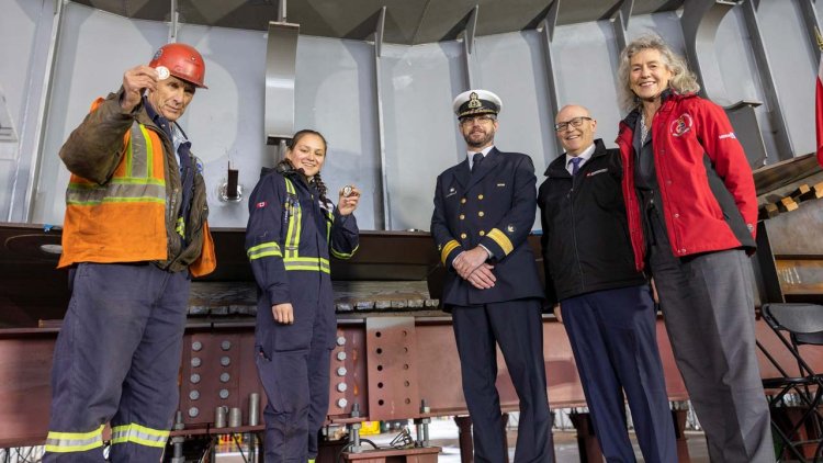 Seaspan Shipyards celebrates keel laying of Coast Guard science ship