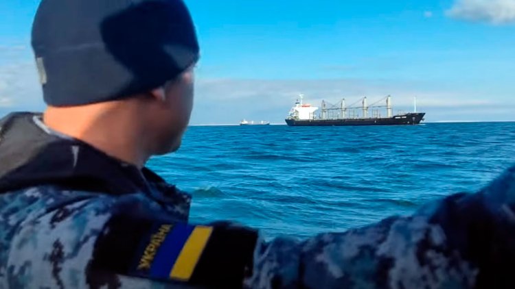 VIDEO: Ukrainian border guards inspect vessels as part of the grain initiative