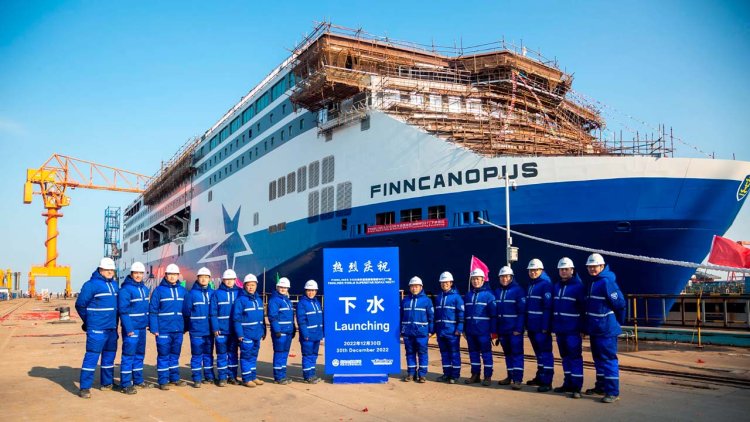 Finnlines' second new Superstar passenger-freight vessel launched