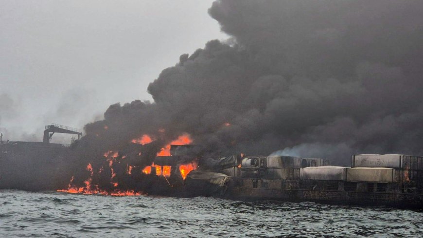 Oil tanker and cargo ship on fire after colliding in North Sea off coast of East Yorkshire