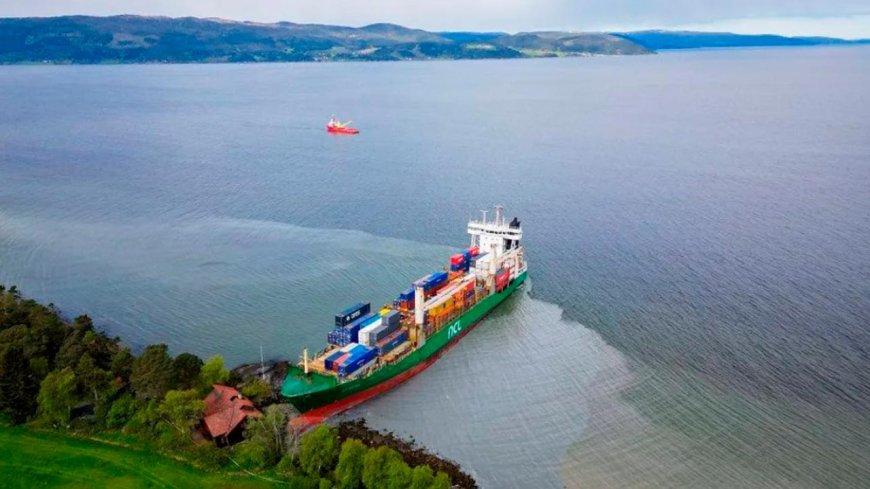 Container ship almost crashed into a house in Norway