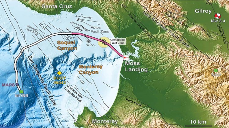 Seafloor cable used to detect earthquakes, faults, and storm waves