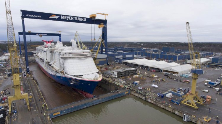 Carnival Mardi Gras floated out at Meyer Turku shipyard